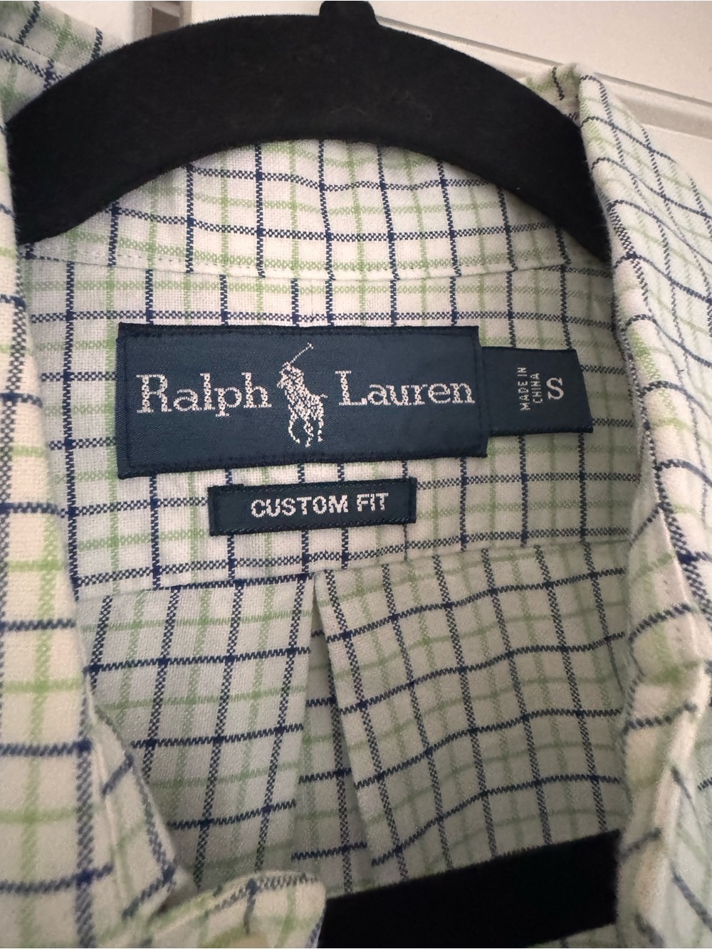 Ralph Lauren White and Light Green Checked Button-Down Shirt - Picture 2 of 2